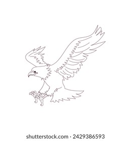 Bald Eagle Predator Animal Outline Illustration