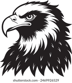 Bald eagle silhouette  black  Illustration