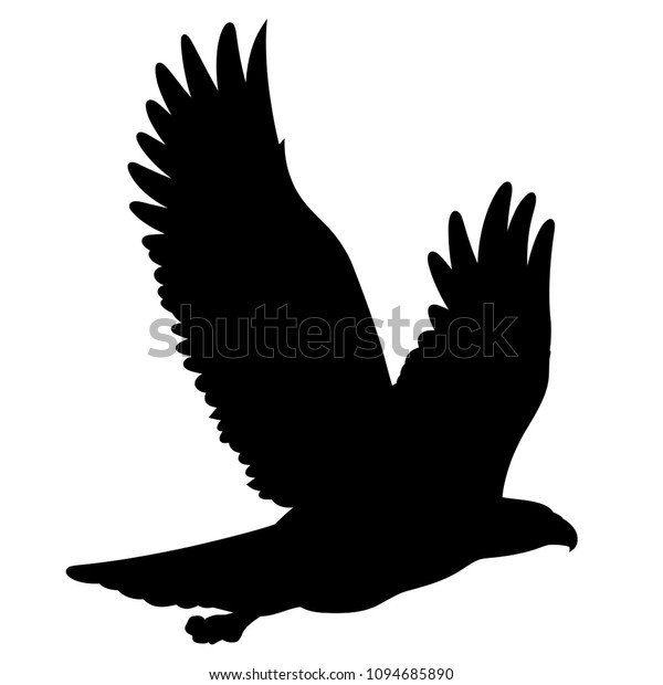 Bald Eagle Silhouette Isolated On White Stock Vector (Royalty Free ...