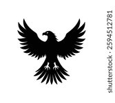 Bald Eagle Silhouette Vector Art | Black and White Bald Eagle Bird Illustration