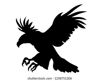 Bald Eagle silhouettes isolated on white. This vector illustration can be used as a print on t-shirts, tattoo element or other uses