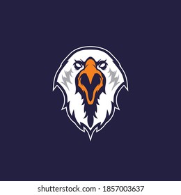 bald eagle sports mascot icon with aggressive expression vector icon