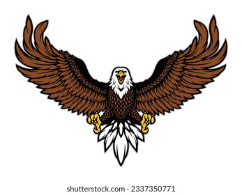 Bald Eagle spread the wings Mascot template