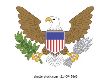 The bald eagle is the symbol of America. Vector illustration.