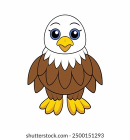 a bald eagle vector illustration with white-background