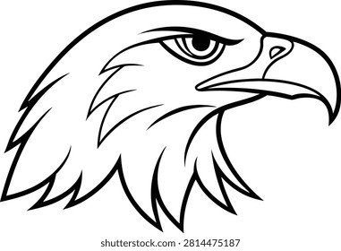 Bald eagle vector mascot, bird head profile, hawk illustration.