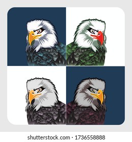 Bald eagle vector symbols of freedom can be used for logos and stickers