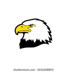Bald eagle watches intensely graphic isolated artwork