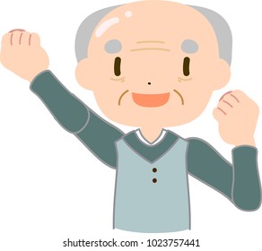Bald and gentle old man Motivation.
This is a vector illustration.