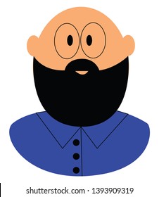 Bald guy with a beard vector illustration 