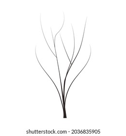 Glatze handgezeichnet, Vektorgrafik-Element für das Spieldesign. Winterbaum ohne Krone. tot 
