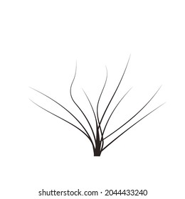 bald handdraw  tree  vector illustration element for game design. winter tree without crown. dead 