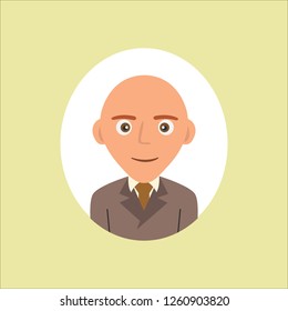 Bald head businessman portrait profile avatar