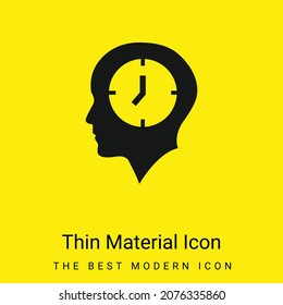 Bald Head With A Clock minimal bright yellow material icon