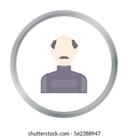 Bald head icon cartoon. Single avatar,peaople icon from the big avatar cartoon.