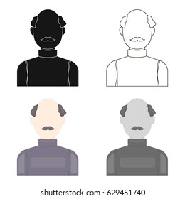 Bald head icon cartoon. Single avatar,peaople icon from the big avatar cartoon.