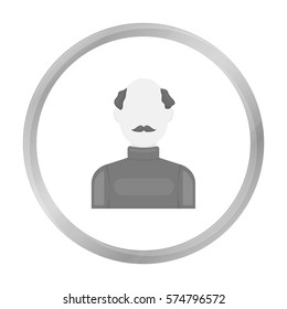 Bald head icon monochrome. Single avatar,peaople icon from the big avatar monochrome.