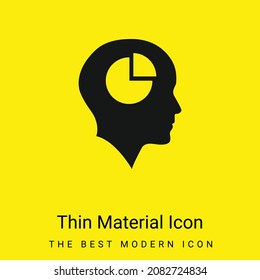 Bald Head With Pie Graphic Inside minimal bright yellow material icon