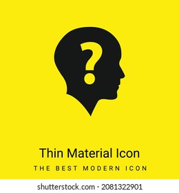 Bald Head With Question Mark minimal bright yellow material icon