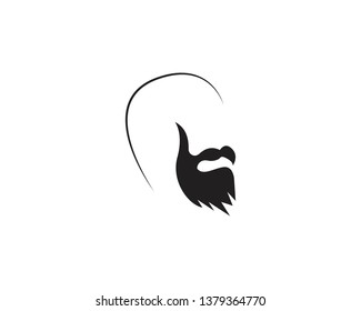 Bald headed man with hair cut fashion logo silhouette