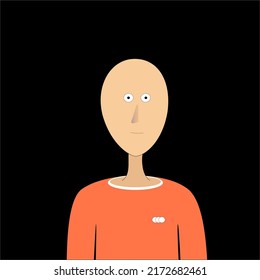 vector de carácter de avatar humano calvo