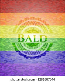 Bald lgbt colors emblem 