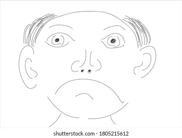 
Bald man assuming what has happened