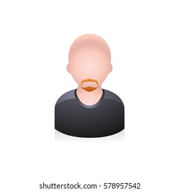 Bald man avatar icon in colors.