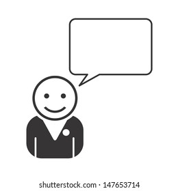 bald man avatar portrait icon with blank caption