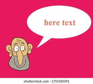 bald man avatar . vector illustration. text your message