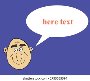 bald man avatar . vector illustration. text your message