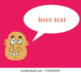 bald man avatar . vector illustration. text your message