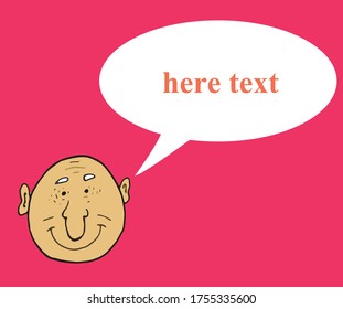 bald man avatar . vector illustration. text your message