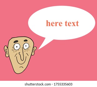 bald man avatar . vector illustration. text your message