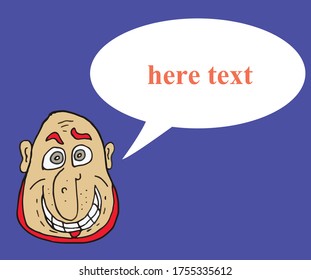 bald man avatar . vector illustration. text your message