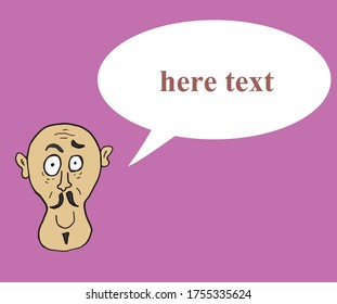 bald man avatar . vector illustration. text your message