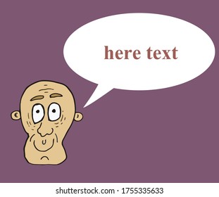 bald man avatar . vector illustration. text your message