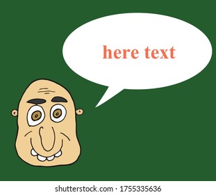 bald man avatar . vector illustration. text your message