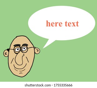 bald man avatar . vector illustration. text your message