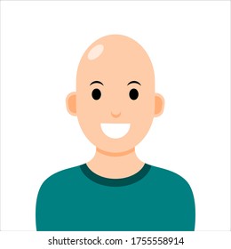 avatar de hombre calvo en ilustración vectorial