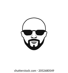 Bald man with a beard icon vector illustration