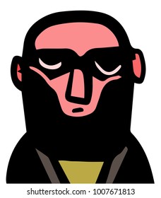bald man with beard portrait