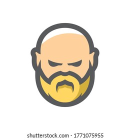 Bald man with beard Vector Cartoon illustration