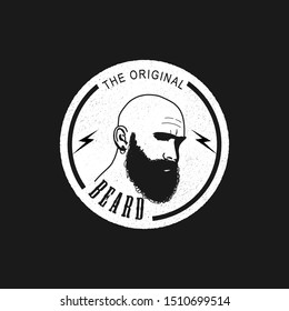 bald man with beard, vintage style vector
