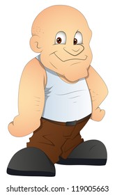 Bald Man - Cartoon Character- Vector Illustration