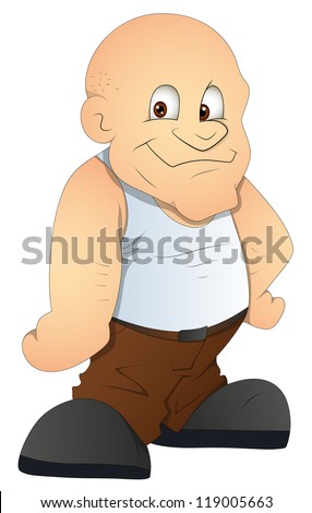 Bald Man Cartoon Character Vector Illustration Stock Vector (Royalty