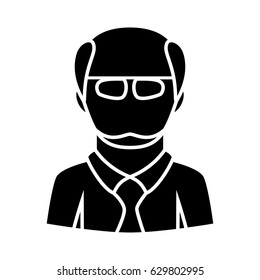 bald man character icon