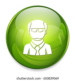 bald man character icon