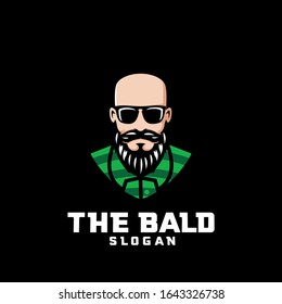 bald man character logo icon design cartoon
