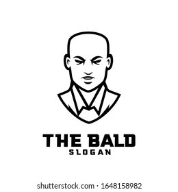 bald man character logo icon design cartoon